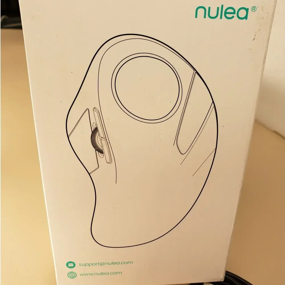 Nulea M505 Wireless Ergonomic Trackball Mouse, Rechargeable, Bluetooth or USB